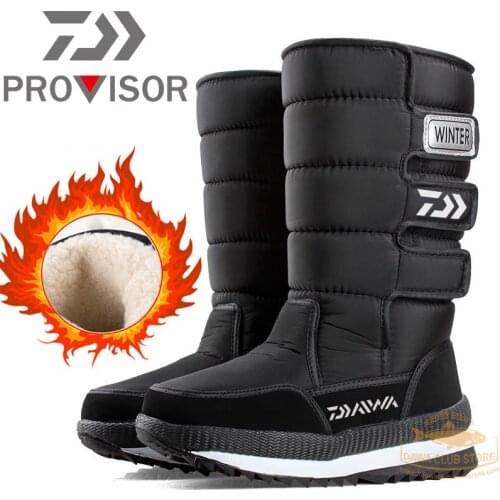 2021 DAIWA Fishing Shoes Outdoor Non-slip Waterproof Boots Plus Velvet Warm Shoes DAWA Fishing Boots Winter High Top Snow Boots