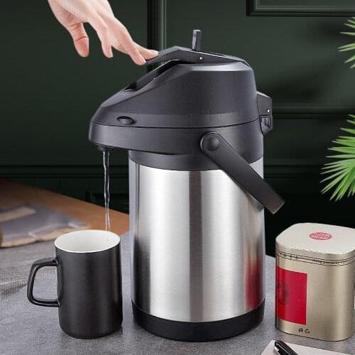 2500-4000ML Pneumatic Thermos Household Kettle Large-capacity Push Thermos Boiling Water Stainless Steel Thermos Practical Style