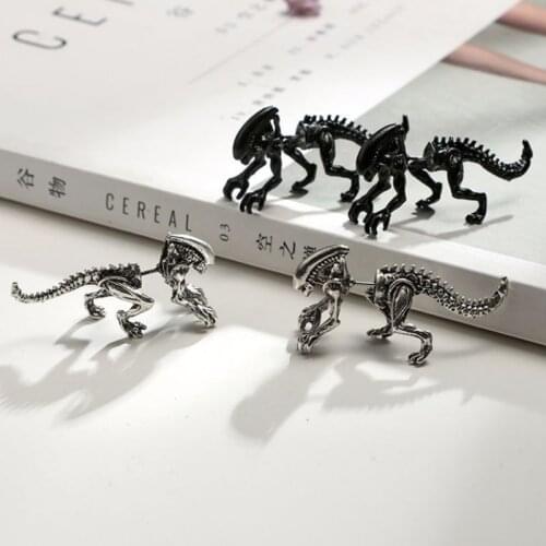 3D Realistic Tyrannosaurus Dinosaur Shaped Animal Fake Gauge Plug Earrings Unique Faux Ear Piercings