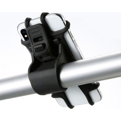 6.5" Inch Silicone Bicycle Phone Holder For iPhone 11 12 Pro Max 8 XR Non-Slip Adjustable Bike Mount Bracket Phone Holder