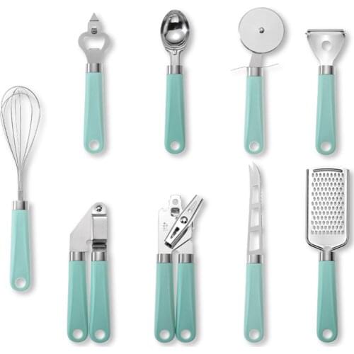 9pcs Stainless Steel Baking Set Peeler Pizza Cheese Garlic Press Grater Whisk Plastic Handle Kitchen Tool Kitchen Accessories