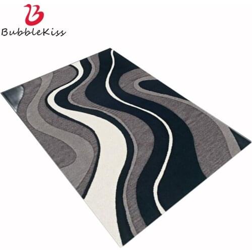 Bubble Kiss Abstract Gray Carpets For Living Room White Wavy Stripes Floor Mat Modern European Home Decor Kids Room Bedside Rugs