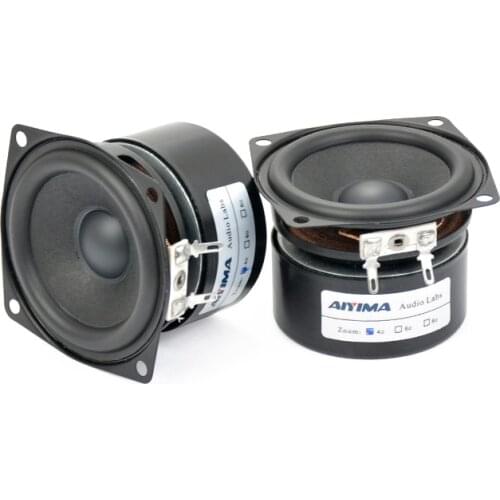AIYIMA 2pcs 2.5Inch Full Frequency Bass Speaker Sound Bass Unit LoudSpeaker Full Range Hifi Woofer Audio Mini Speakers 4Ohm 15W