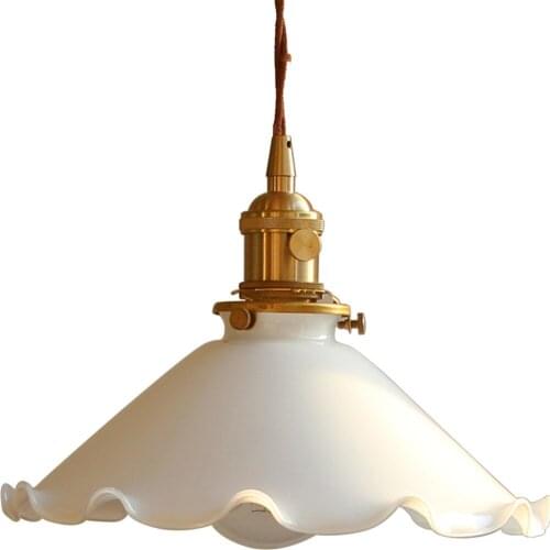 American Loft Decor LED Pendant Light Vintage Brass Glass Hanging Lamp Dining Room Home Lighting Retro Droplight Luminaire