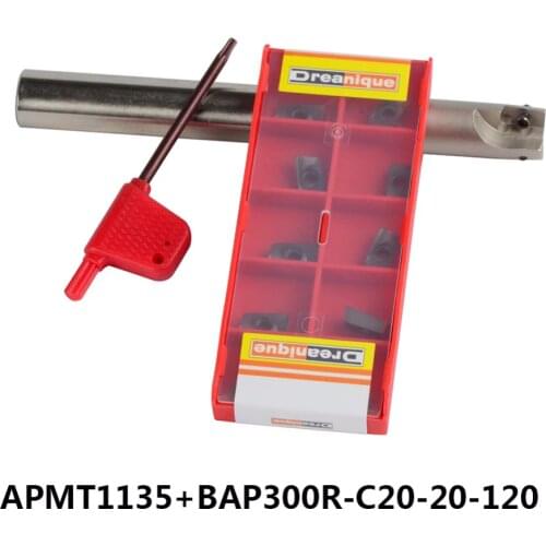 BAP-300R-C20-20-120 with 10pcs APMT1135 LENGTH 120 Milling tool holder face mill for cnc milling machine for insert APMT1135