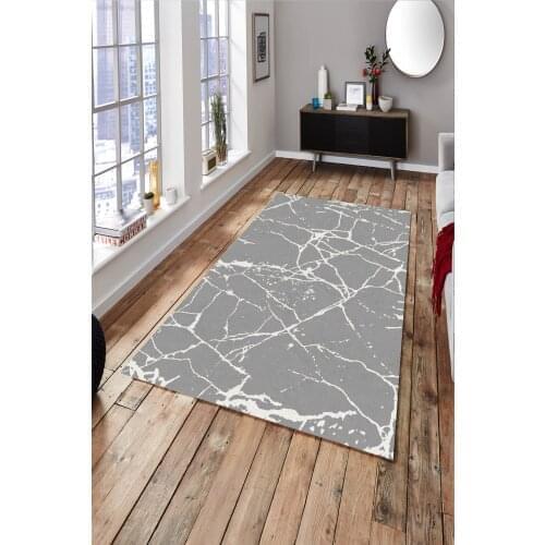 White Pattern Gray Marble Pattern Carpet (Machine Washable Slip-Resistant Leather Sole 100cm X 300cm) - CP005
