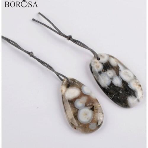 BOROSA Water Drop Natural Ocean Jaspers Stone Beads For Necklace Jewelry Making Women Fashion Natural Stones Charm Beads WX1563