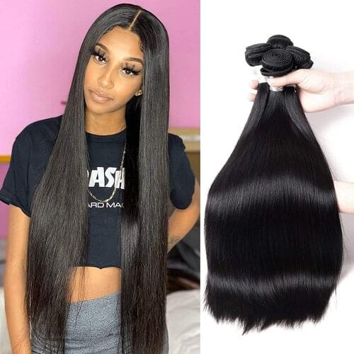 Brazilian Hair Straight Bundles 10A Grade 24 26 28 inches 100% Unprocessed Virgin Straight Human Hair 3 Bundles Weave Extensions