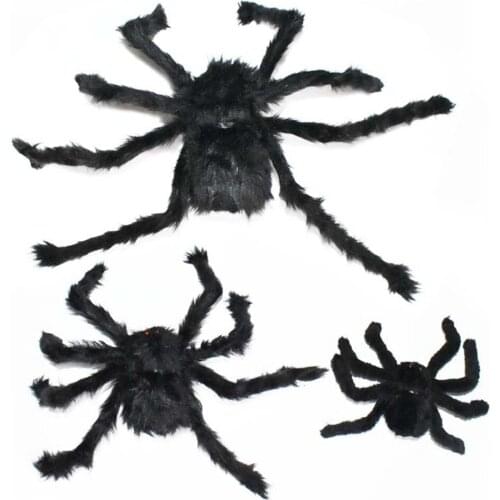 Black Spider Artificial Spider Web Halloween Decoration White Stretchy Cobweb Horror House Haunted House Outdoor Giant Decor