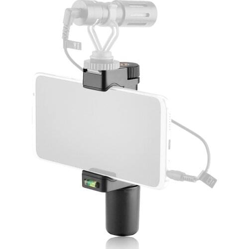 F-Mount Mobile Smartphone Camera Grip Holder Handle Rig with Tripod Mount Cold Shoe Mount for Filming Live Video Selfie