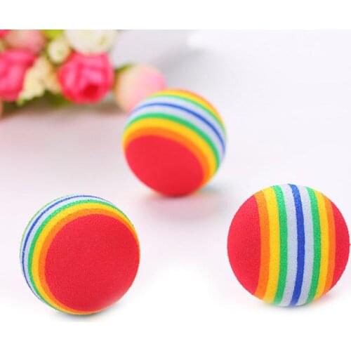 1PCS Pet Toy EVA Colorful Cat Toy Ball Interactive Cat Toys Play Chewing Rattle Scratch Natural Foam Ball Training Pet Supplies