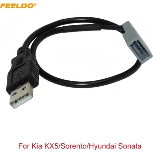 FEELDO Car Audio Radio 2.0 USB to 4Pin Socket Cable for Kia KX5 Sorento Sonata Extension Connector Adapter