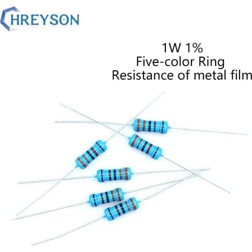 20Pcs 1W Metal Film Set Of Resistor 0R-22M 1% Tolerance 27K 36K 75K 120K 180K 270K 390K 510K 1M 3M 10 Ohm Electronics Resistance