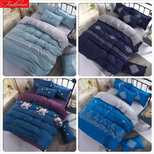 3pcs 4pcs Bedding Set Full King Queen Double Size Duvet Cover 1.5m 1.8m 2m Bed Sheet Boy Gilr Child Kids Bedlinen Blue Pink Red