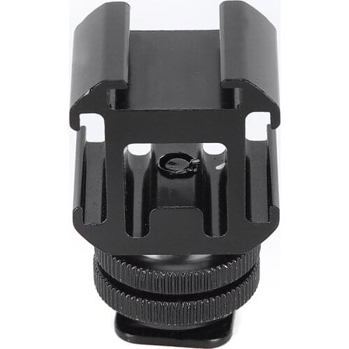 Hot Shoe Adapter Bracket 1/4 Inch Dual Layer Screw One For Three Hot Cold Shoe Base Fill Light Multifunction Bracket New