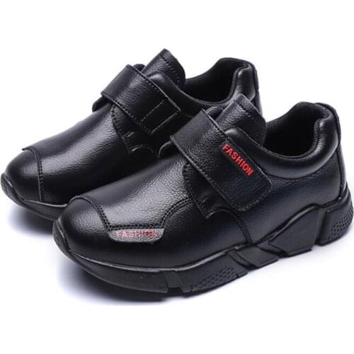 Genuine Leather Boys Single Shoes for Kids Fashion Shoe Soft Comfortable Boy Sneakers Breathable Black Leather Shoes