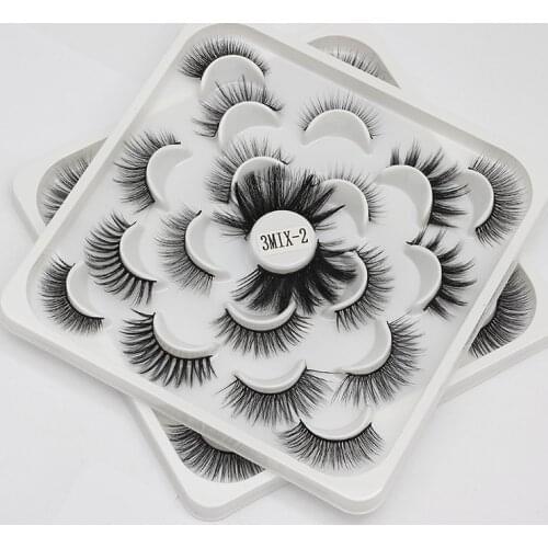 MEIANNA 10 Pairs 3D 5D Mink False Eyelashes Eyelashes Soft Fluffy Thick Handmade Lashes Volume Fluffy Wispy Lashes Make up
