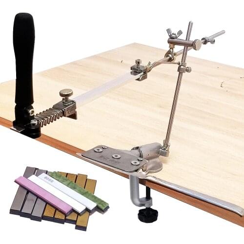 Metal knife sharpener with No backlash Hinge and hook fixed angle sharpener diamond bar whetstone 180 degree whirling