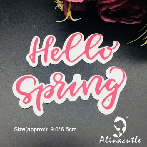 Metal Cutting Dies Hello Spring Scrapbooking Paper craft album Handmade Card Punch Die Cut Art Cutter Alinacutle