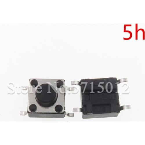 200pcs/lot Micro touch switches Momentary Tactile Push Button Switch 6*6*5mm 4 pin round head black 6x6x5mm