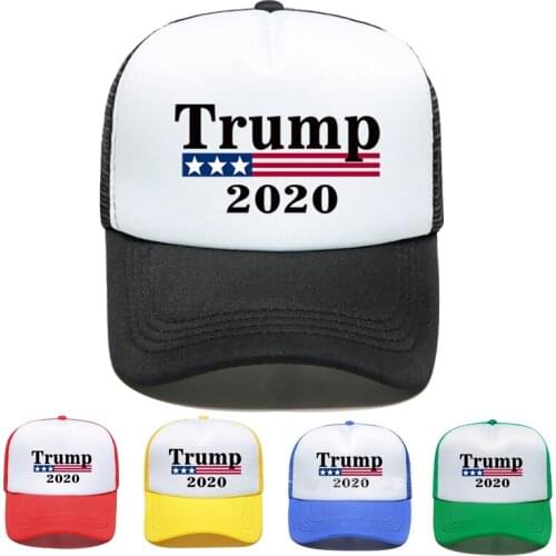 Mens Baseball Cap Trump 2020 U.S. Presidential Election Mesh Breathable Cap Wholesale Custom Pattern Summer Outdoor Sports Sun