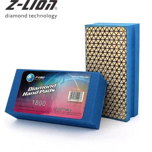 Z-LEAP New 1 Piece Resin Bond Diamond Hand Polishing Pads Foam Backed Glass Surface Grinding Cleaning