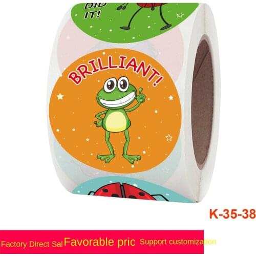 New cartoon childrens Reward Stickers teacher student encouragement stickers self adhesive labels 500 sheets / roll