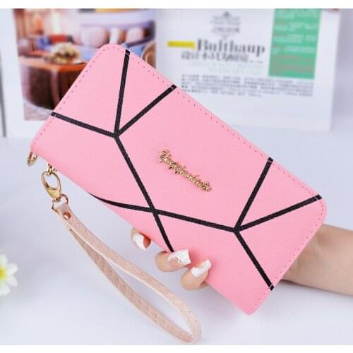 New Fashion Design Zipper Around Women Wallet And Purse Cute PU Leather Handy Bag Organizer Girls With Plastic Card Coin Case