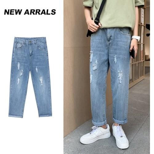 New style Man Jeans Clothes Wide Leg Denim Men Clothing Blue Streetwear Vintage Quality 2021 Fashion Harajuku Straight Pants