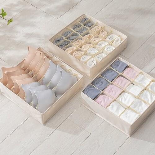 Panty Scarfs Socks Bra Clothes Organizer Home Separated Underwear Storage Box Cloth Art Storage Drawer Type Finishing Grid