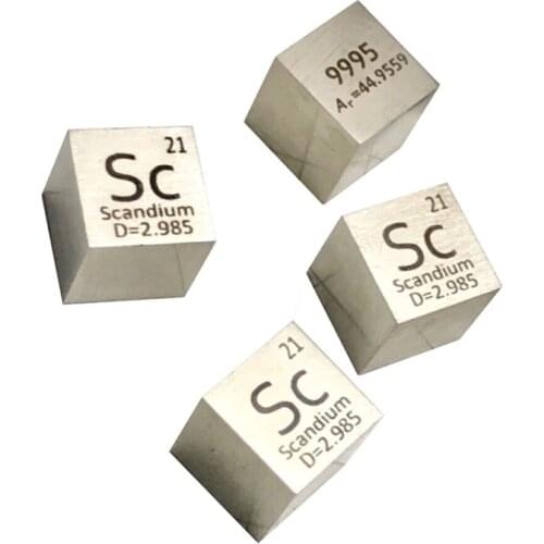 Sc Scandium Cube Bulk Glass Seal Pure 99.95% Periodic Table of Rare-earth Metal Elements for DIY Research Study School Education