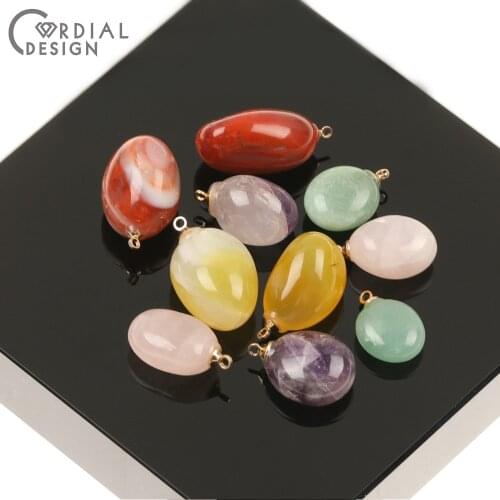 Cordial Design 30Pcs Jewelry Accessories/Charms For Necklaces/Multicolor Natural Agate/Hand Made/DIY Making/Earring Findings