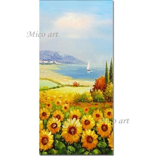 Modern Wall Decorative Item Abstract Sunflower Picture Canvas Oil Painting Dropshipping Wall Canvas Art No Frame Hot Selling