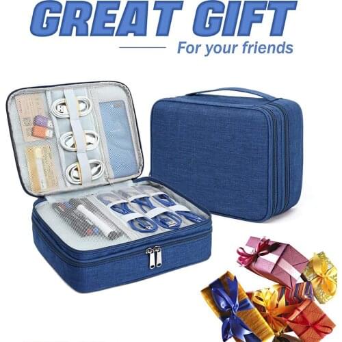 Data Cable Storage Bag Portable Digital USB Gadget Organizer Charger Wires Cosmetic Zipper Storage Waterproof Organizer Case