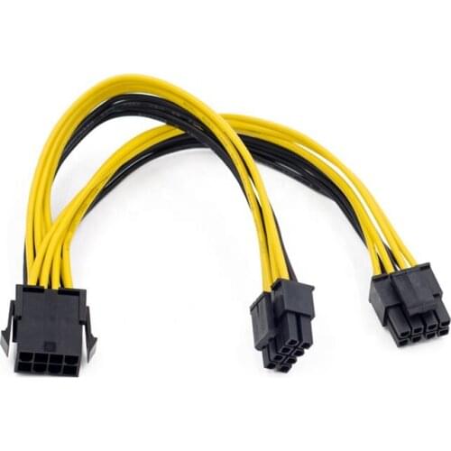 PCI-E PCI Express Graphics Video Card GPU 8 Pin Female to Dual 8Pin (6+2) Pin Male Splitter Power Extension plitter Cable Cord