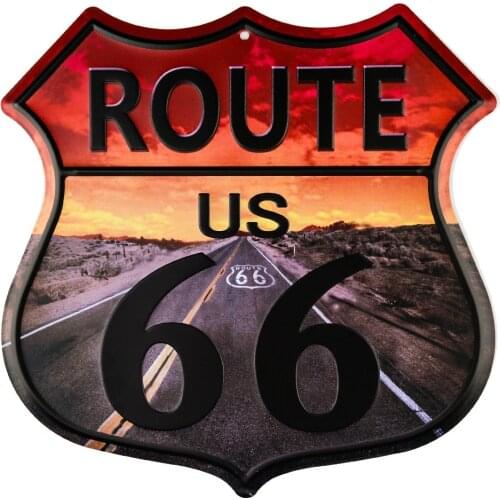 Vintage home decor Route 66 Highway Shield Wholesale Metal Sign