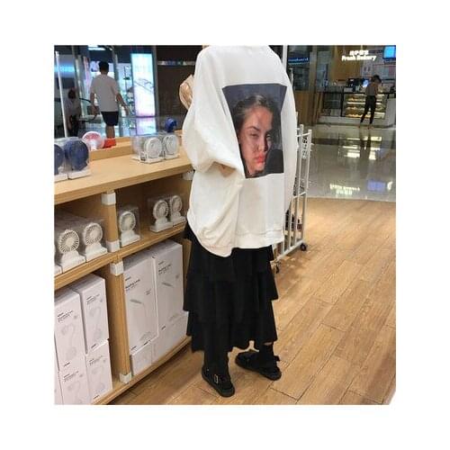 Women Casual Sweatshirt Autumn Winter Boyfriend Style O-neck Long-sleeved Oversized Sweatshirts +high Waist Multilayer Skirts
