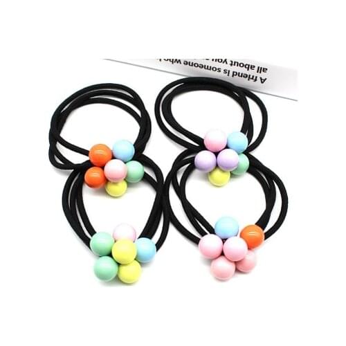 Women Hair Accessories flowers Beads Headbands Ponytail Holder Girls Scrunchies Vintage Elastic Hair Bands Rubber Rope Headdress