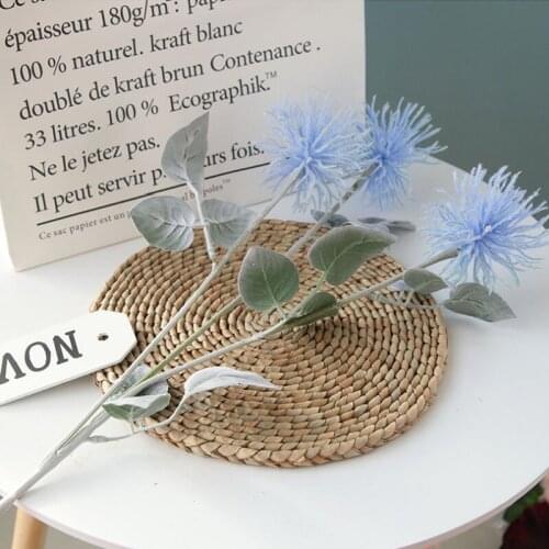 1PC Melsnajd 3 artificial flowers flocking sea urchin ocean wedding holding flower home decorations fake flowers