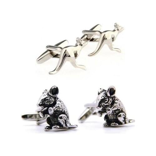10pairs/lot Animal Kangaroo Cufflinks Copper Hamster Cuff Links Shirt Cuff Button Mens Jewelry Accessory Wholesale