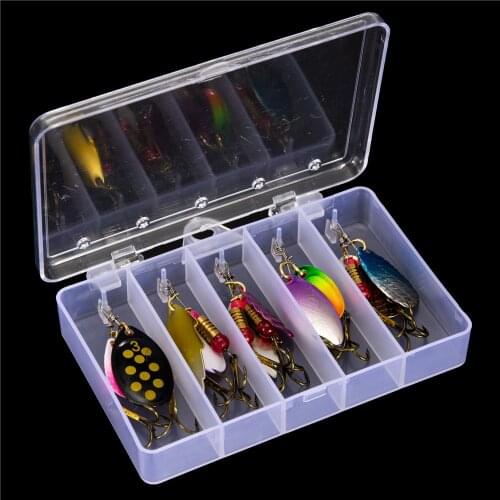 10pcs/set Fishing Spoon Lures Spinner Bait Wobbler Metal Bait Hard Bait Fishing Lure With Strengthen Treble Hooks