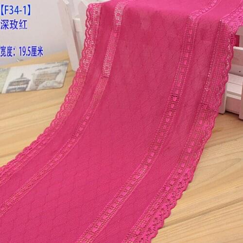 3M/lot 19.5cm wide high-end retro soft silky stretch rose red blue green lace diy clothes hem curtain fabric AC912