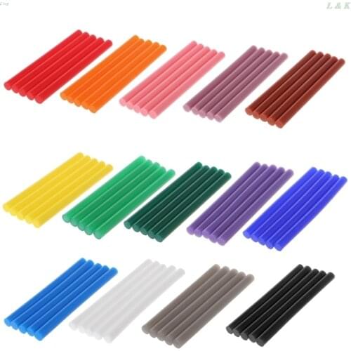 5pcs Hot Melt Glue Stick Colorful 7x100mm Adhesive For DIY Craft Toy Repair Tool L29K