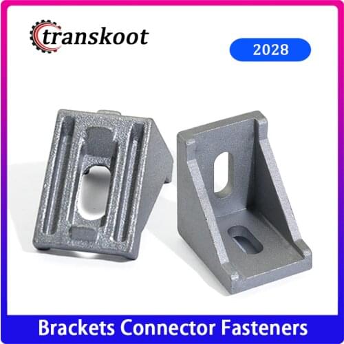 50pcs CNC DIY ACCESSORIES 2028 Corner Angle L Brackets Connector Fasten Fitting Long Hole for Aluminum Profile 2020 20x20