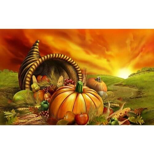 5D DIY Diamond Painting Thanksgiving Pumpkin Full Drill Embroidery Cross Stitch Mosaic Home Decor Craft Kit Christmas Gift