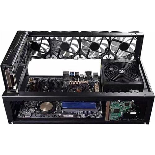 6-8 GPU Miner Mining Rig Aluminum Stackable Open Air Case Computer ETH Frame Rig For ATX Motherboard Mine Rack Card Bracket
