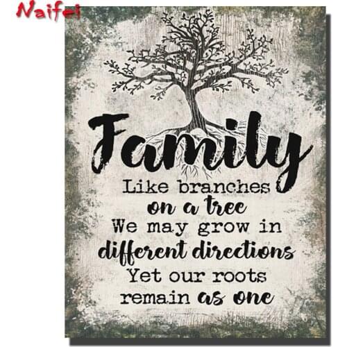 Letter 5D DIY Diamond Painting Diamond Mosaic Family Tree Painting Cross Stitch Kit Embroidery Full Drill Wall Art Home Decor