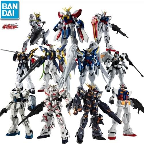 Bandai Original GU RX-78-2 Unicorn Mourning Banshee Barbatos Zero Flying Wing Assault Death Gundam Finished Action Figure Model