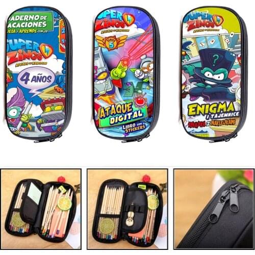 Cartoon Boys Girls Super Zings Pencil Case Students 3D Superzings Pen Bag Teens Stationery Bag Kids Pencil Holder Surprise Gifts