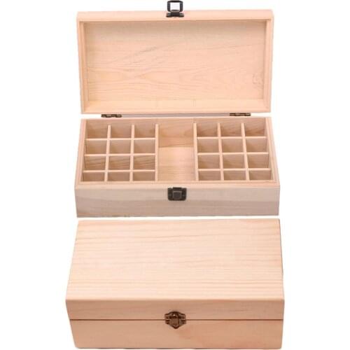 25 Grids Wooden Storage Box Organizer For Essential Oil Carrying Case Aromatherapy Container Treasure Jewelry Storage Box